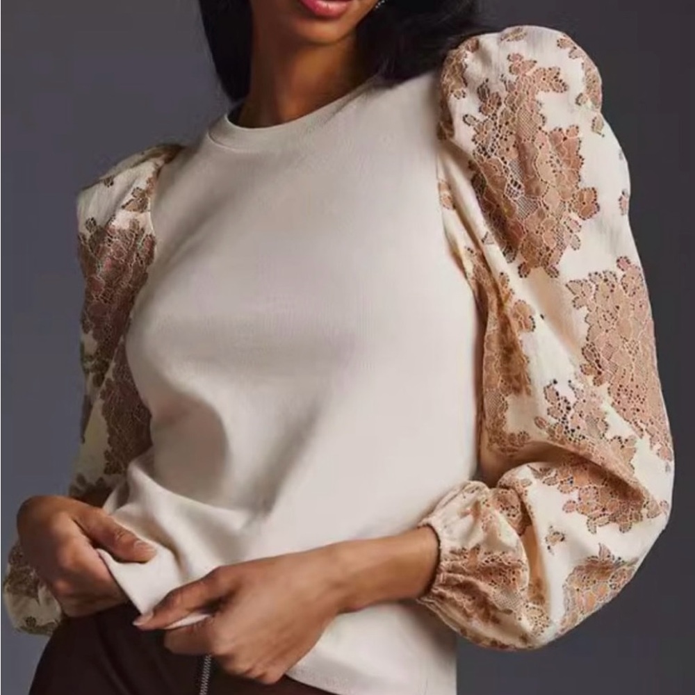 Anthropologie Dolan Puff Lace Sleeve